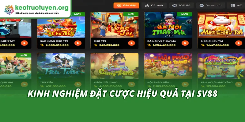 Sv88 Tỷ Lệ Kèo Cao Nhất – Điểm Đến Cho Dân Cá Cược Sành Điệu Kinh nghiệm cược tỷ lệ lớn uy tín dành cho tân thủ